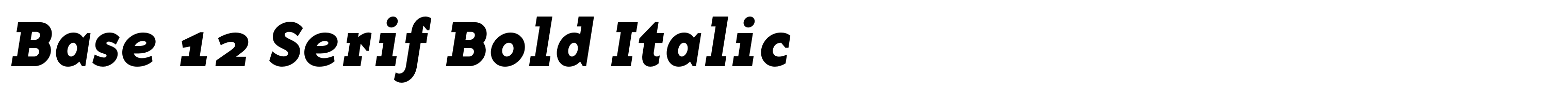 Base 12 Serif Bold Italic